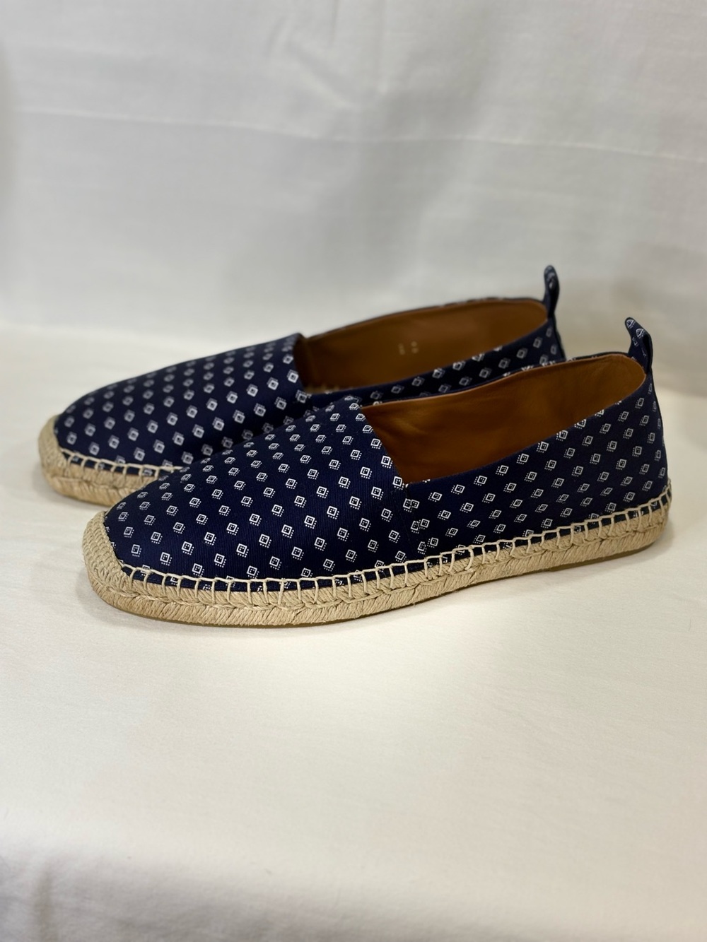 NEW!!! RALPH LAUREN Men’s Navy / White Patterned Espadrille Slip-Ons SZ 8D $149